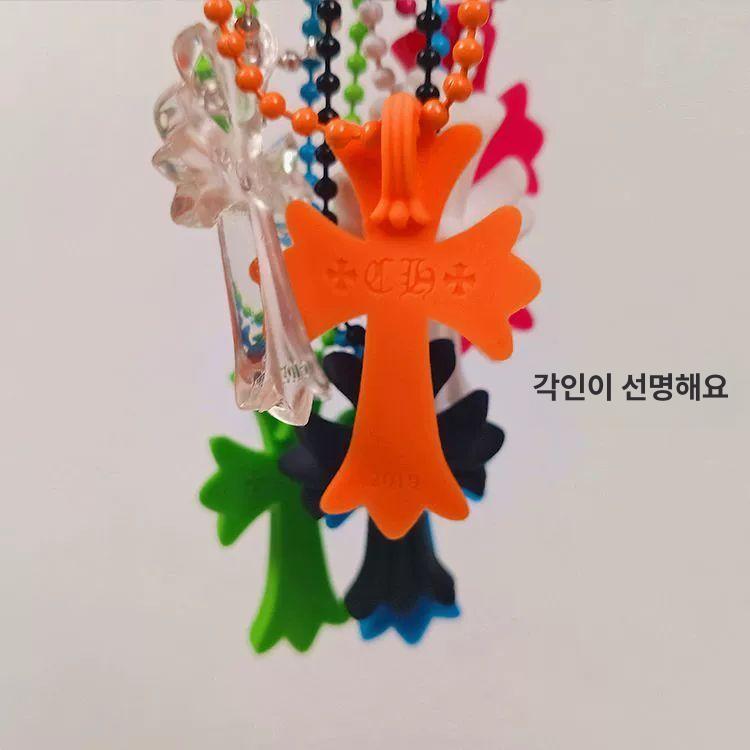 실리콘 목걸이 펜던트 패션 실리크롬 십자가목 복고풍 힙합 - 상세 이미지 4