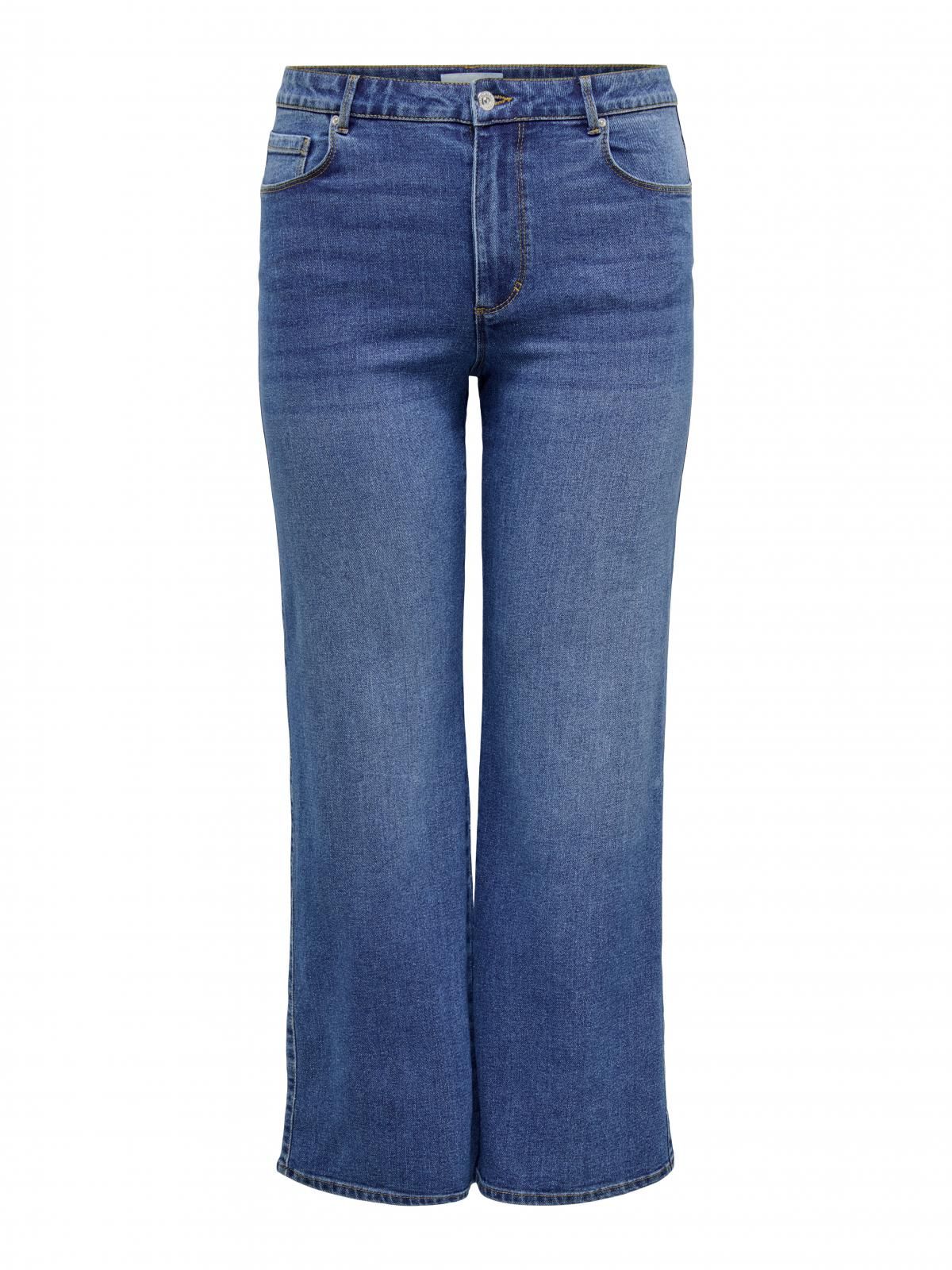 온리 빅사이즈 하이웨이스트 와이드핏 청바지 15343470_2115 BLUE / MEDIUM BLUE DENIM - 상세 이미지 3