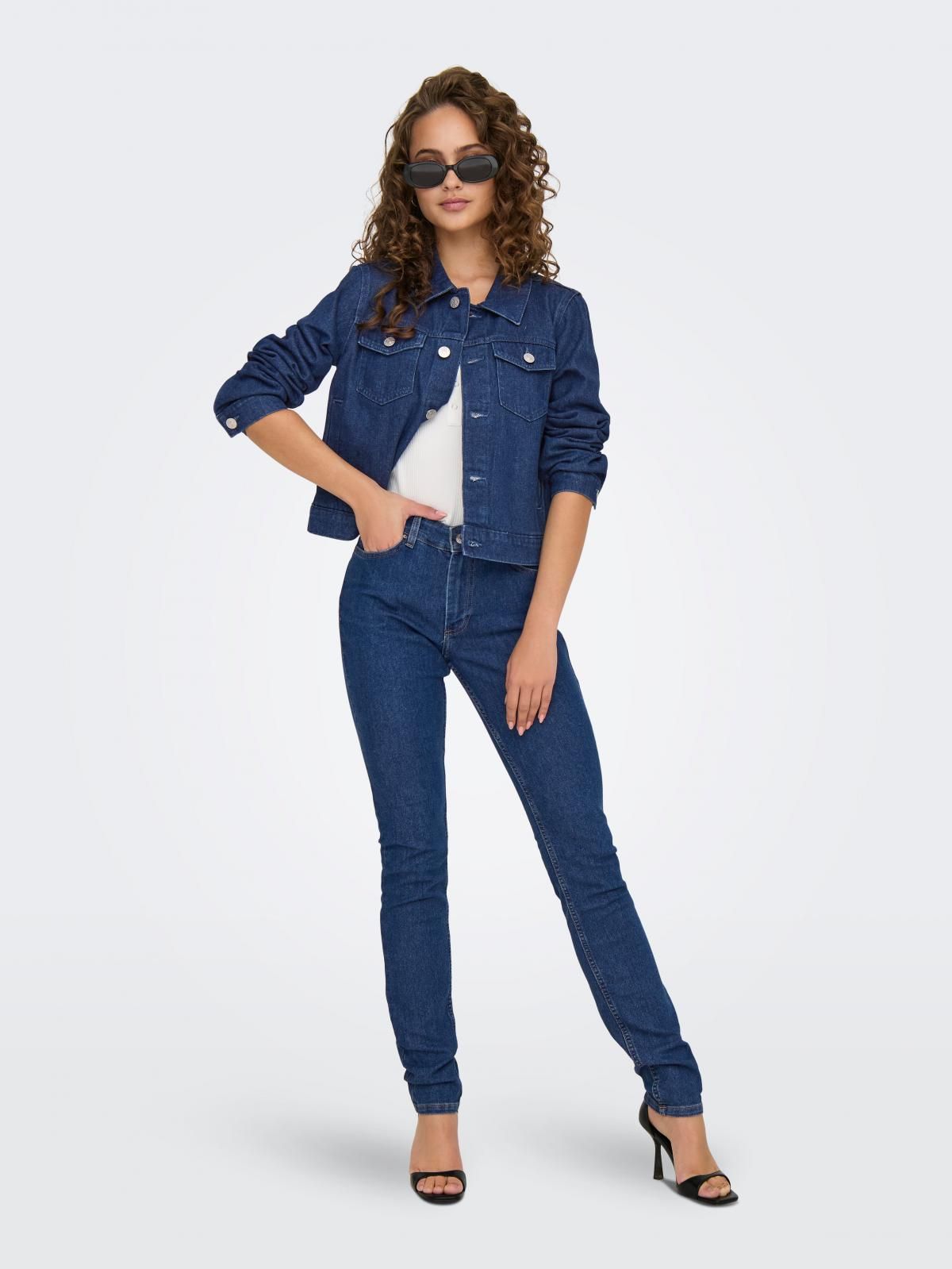 온리 데님 스키니핏 청바지 스트레치 15345197_2114 BLUE / DARK BLUE DENIM - 상세 이미지 5
