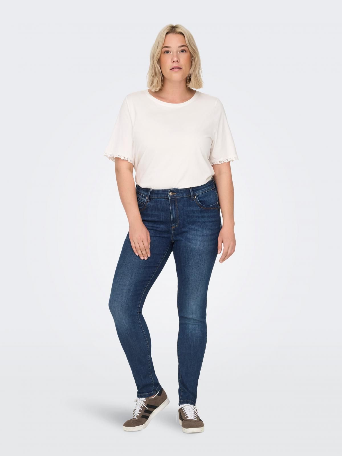 온리 커브핏 미드웨이스트 스키니 데님 진 15315719_2114 BLUE / DARK BLUE DENIM - 상세 이미지 5