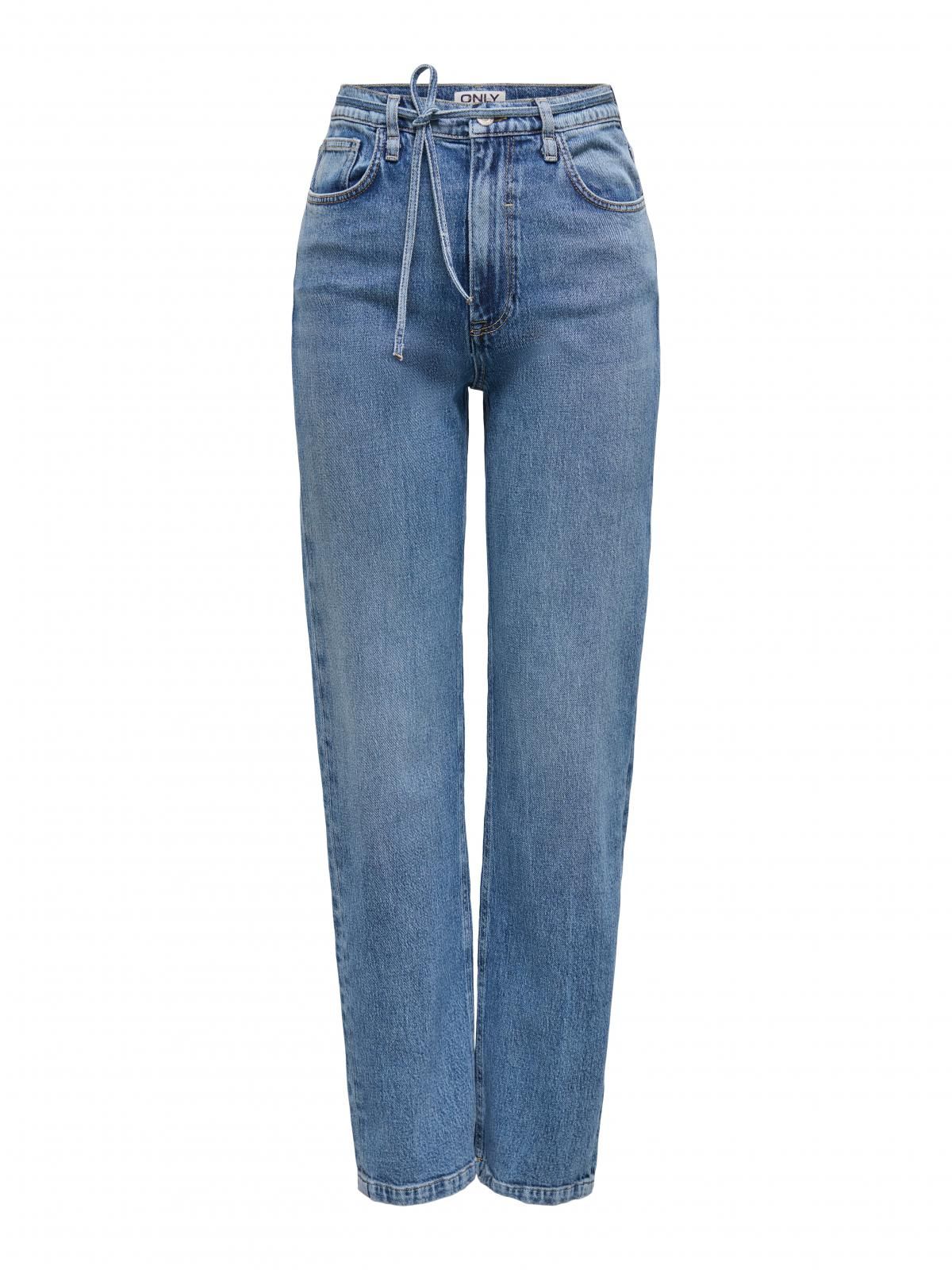 온리 하이웨이스트 슬림 스트레이트핏 청바지 15347668_2115 BLUE / MEDIUM BLUE DENIM - 상세 이미지 3