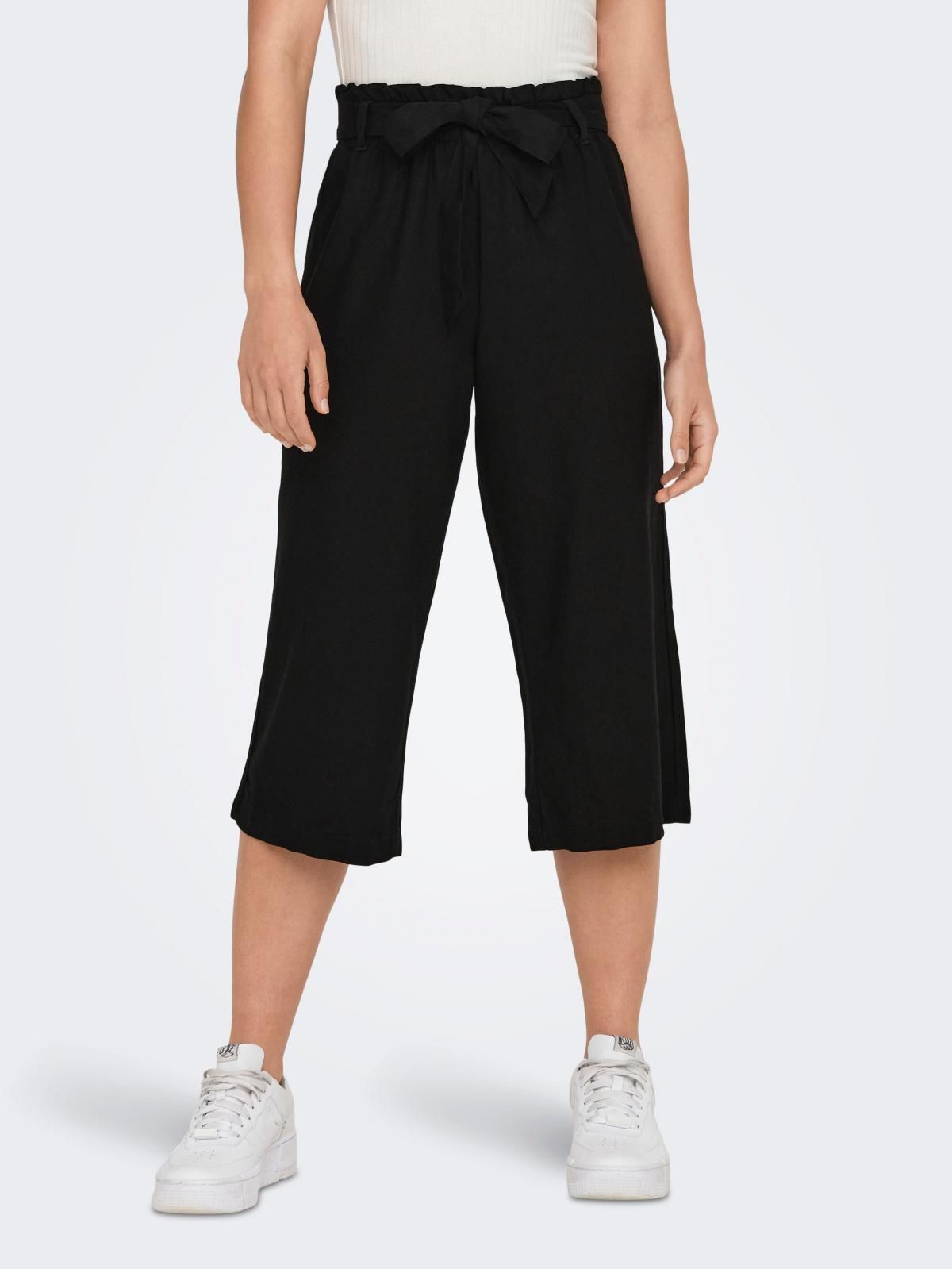 제이디와이 루즈핏 와이드 크롭 팬츠 밴딩 블랙 15254627_2161 BLACK / BLACK - 메인 이미지