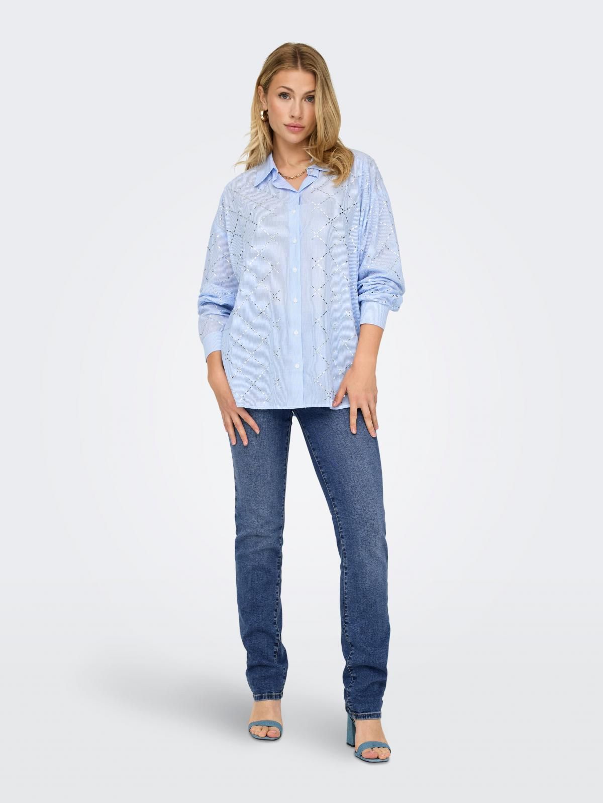 온리 데님 미드웨이스트 슬림핏 청바지 15330805_2115 BLUE / MEDIUM BLUE DENIM - 상세 이미지 5