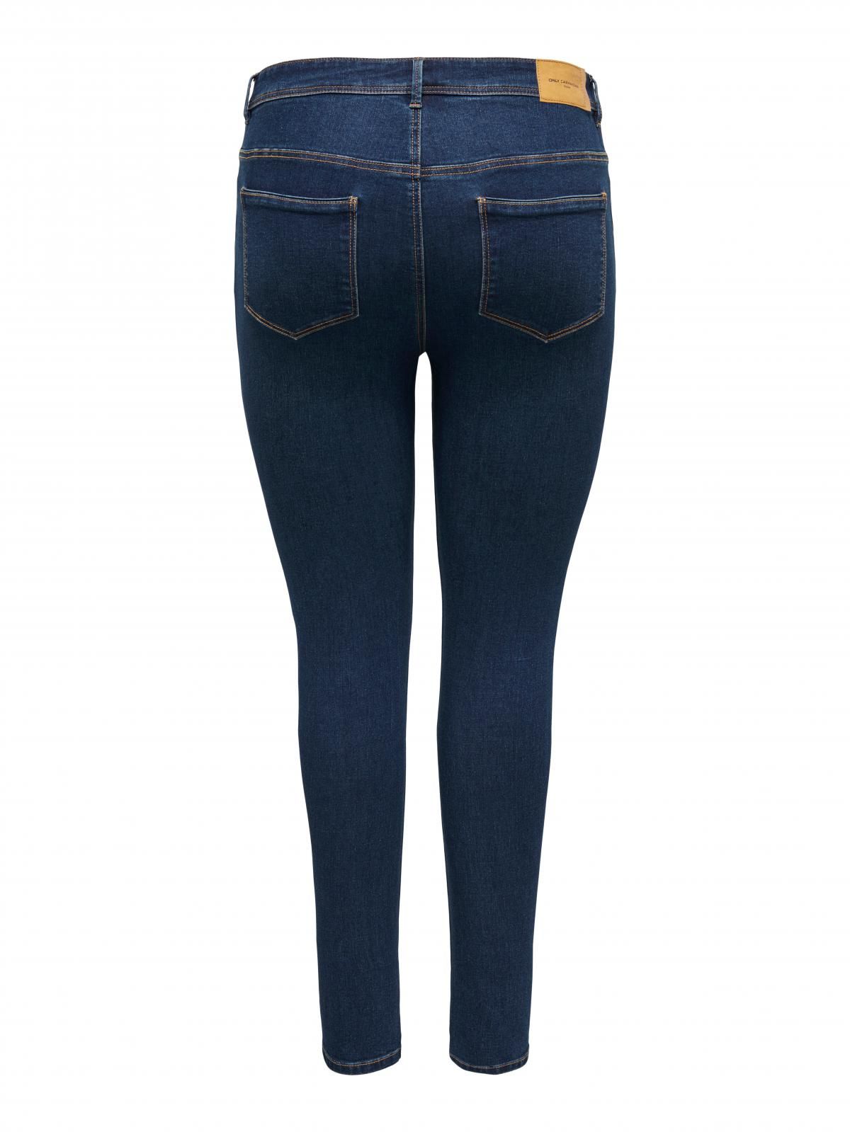온리 플러스사이즈 미드웨이스트 스키니진 15301103_2114 BLUE / DARK BLUE DENIM - 상세 이미지 4