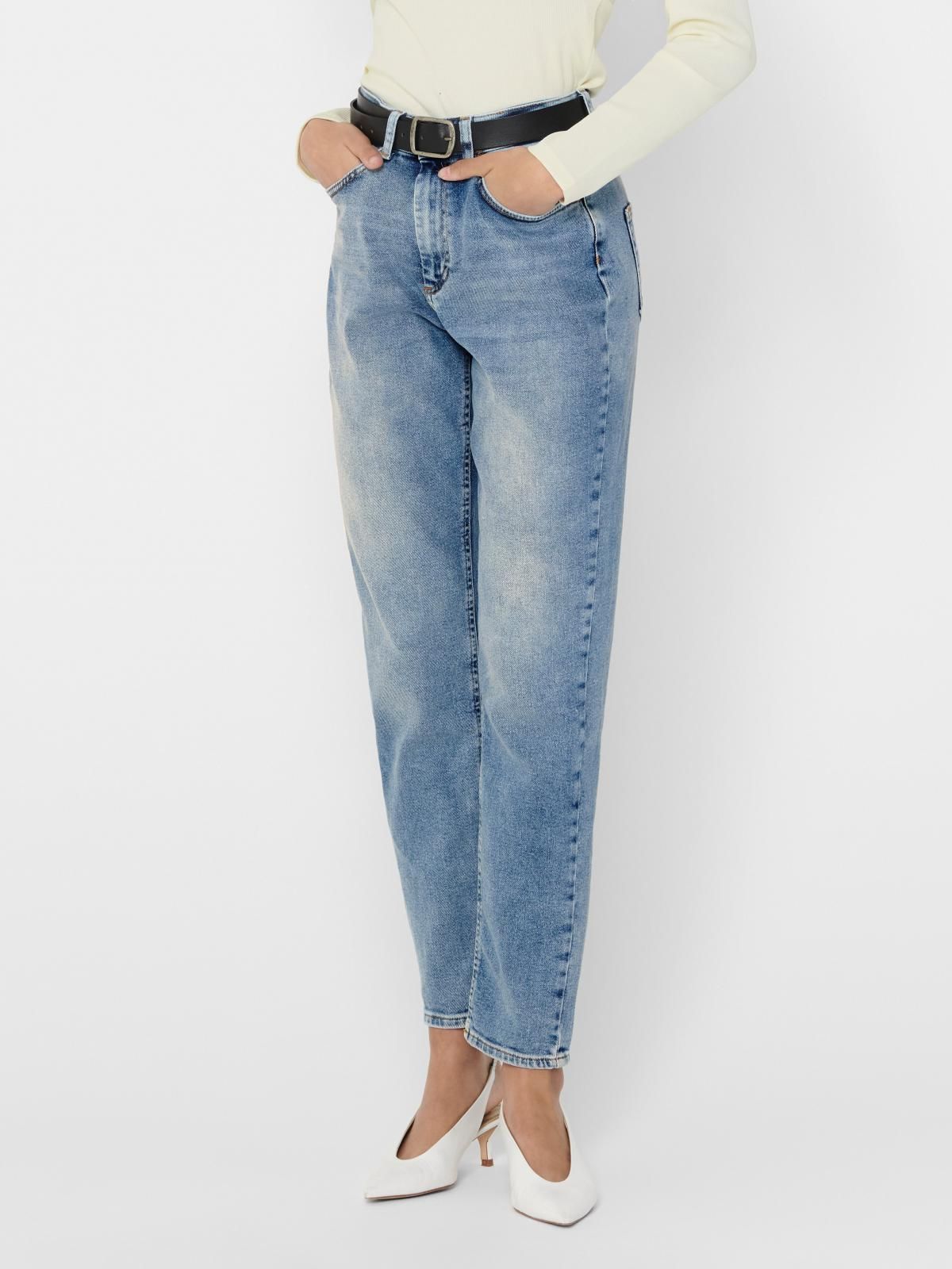 온리 하이웨이스트 데님 맘핏 진청 청바지 15193864_2116 BLUE / LIGHT BLUE DENIM - 상품 이미지