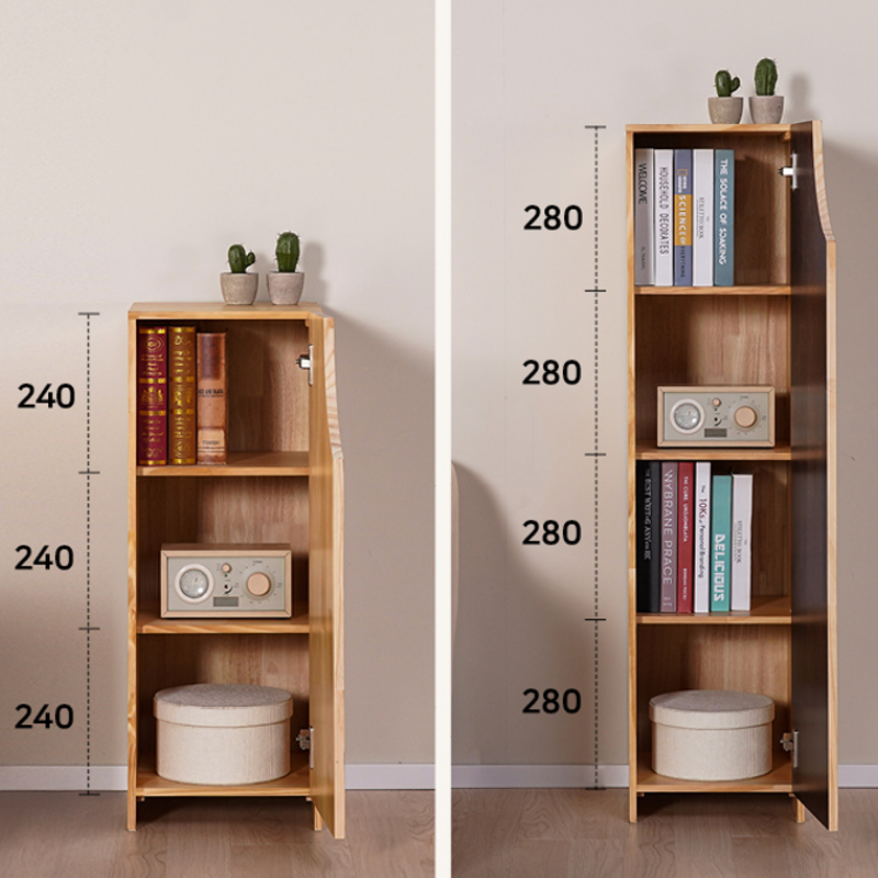 지비노 원목 틈새 장식장 4단, 300x300x1200, 내추럴