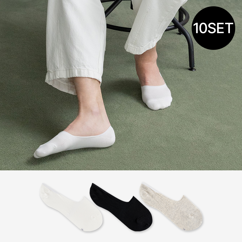 싹스탑 10켤레 남자 앞코 보강 페이크 삭스 덧신 양말 - 상품 이미지