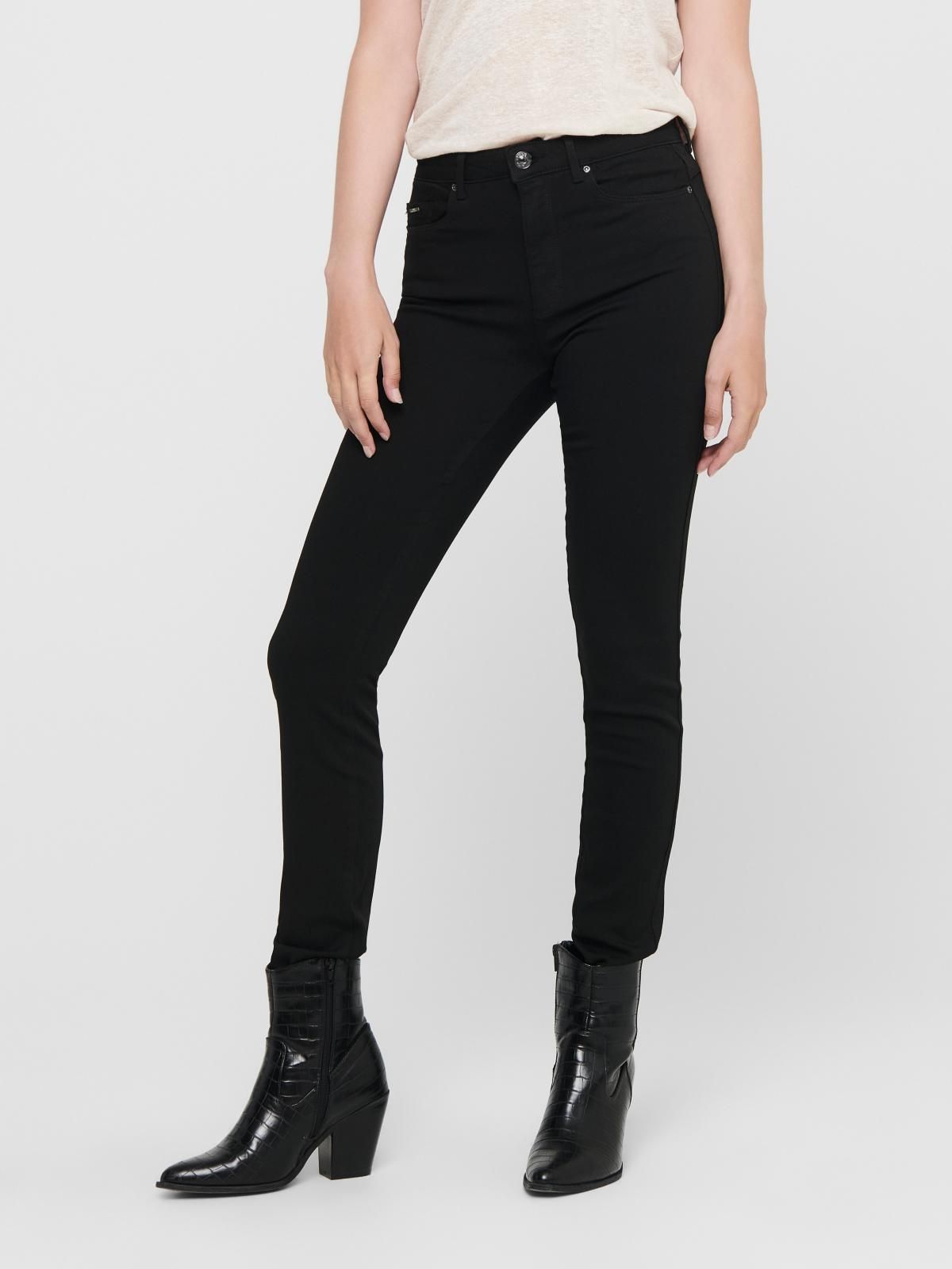 온리 하이웨이스트 블랙 스키니핏 데님 팬츠 15184928_2103 BLACK / BLACK DENIM - 메인 이미지