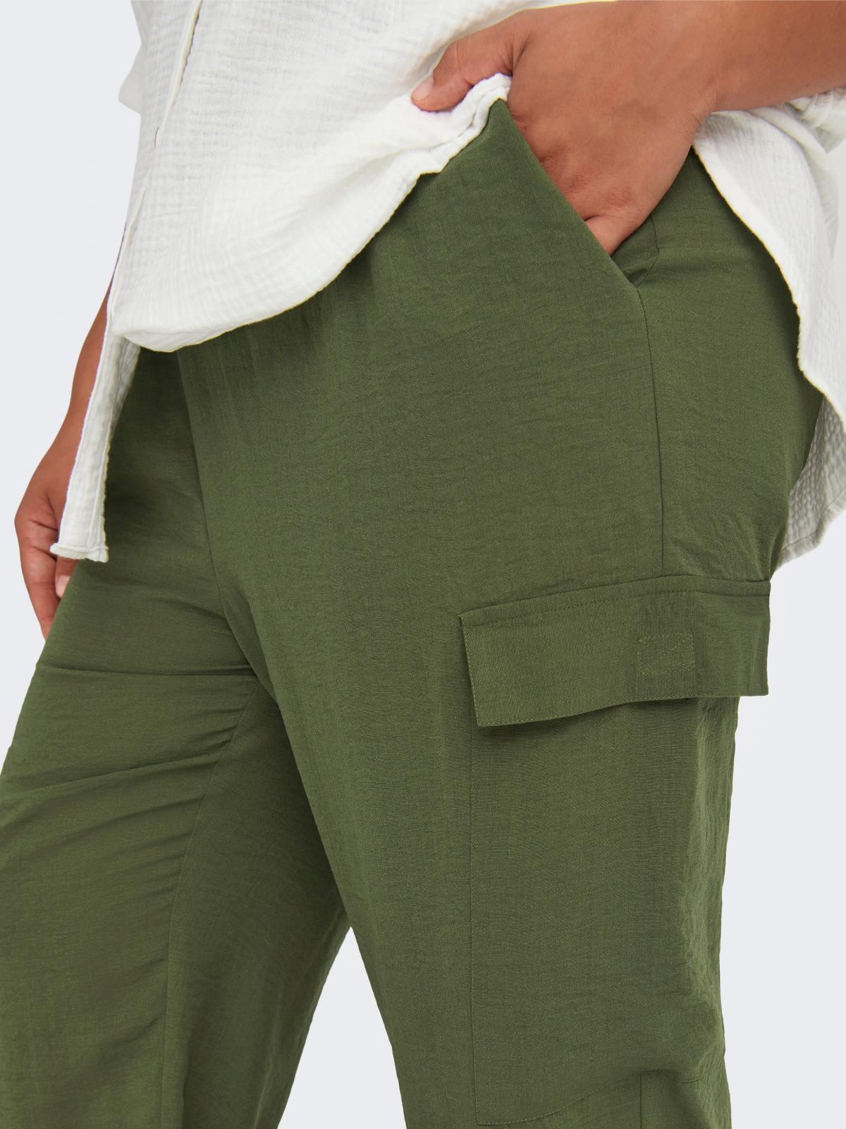 온리 테크니컬 카고 밴딩 레귤러핏 팬츠 15298926_2009 GREEN / WINTER MOSS 이미지 6