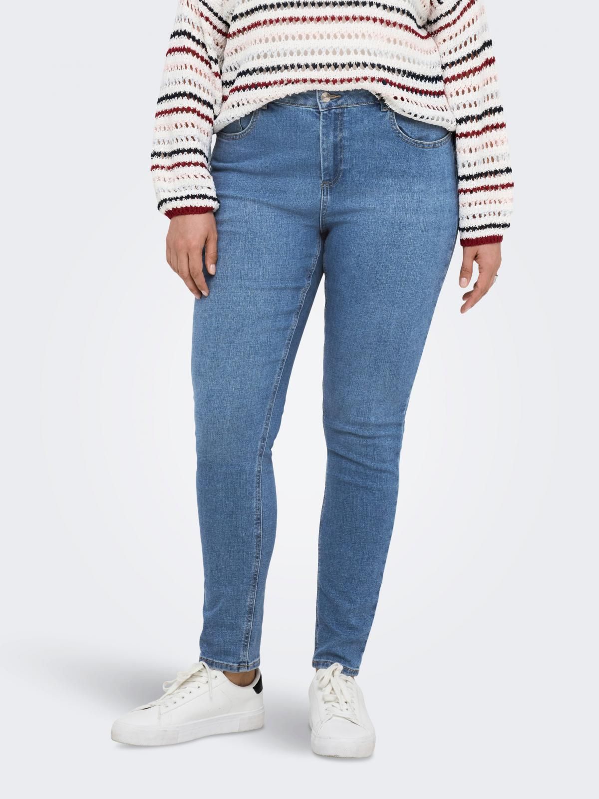 온리 플러스사이즈 데님 스키니핏 청바지 15355014_2116 BLUE / LIGHT BLUE DENIM - 상품 이미지