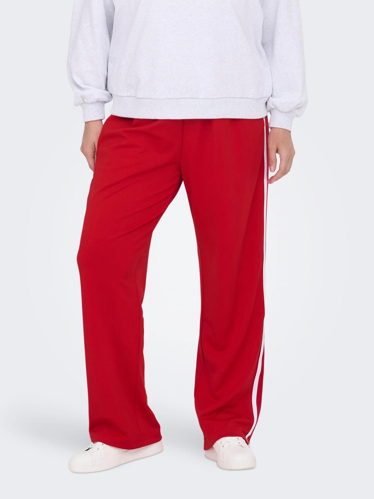 온리 트렌디 레드 와이드핏 트레이닝 팬츠 15344914_757_1175406 RED / HIGH RISK RED - 메인 이미지