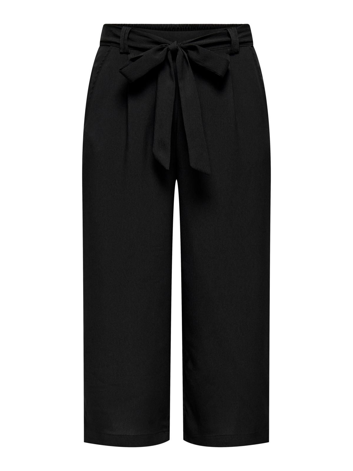 온리 크롭 레귤러핏 와이드 슬랙스 팬츠 15357111_2161 BLACK / BLACK - 상세 이미지 3
