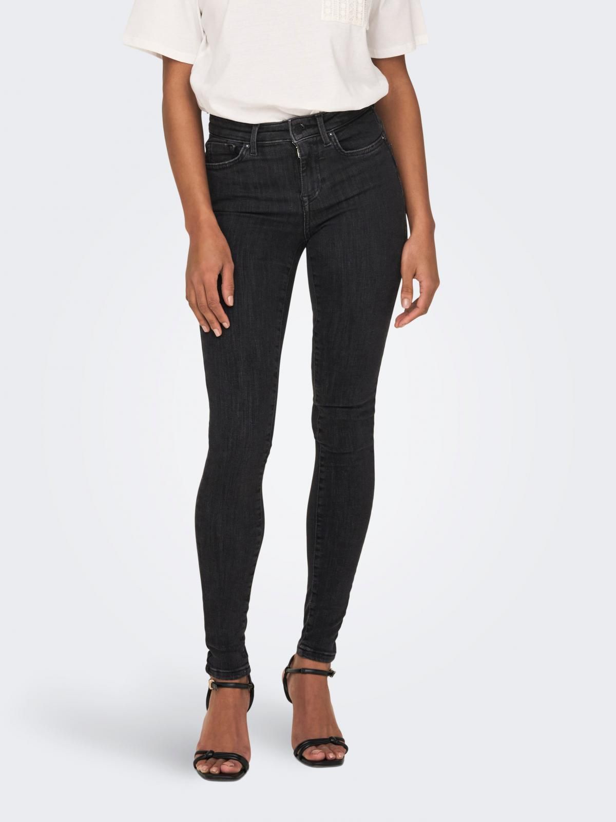 온리 블랙 미드웨이스트 스키니핏 데님 진 15169896_2105 GREY / MEDIUM GREY DENIM - 상품 이미지