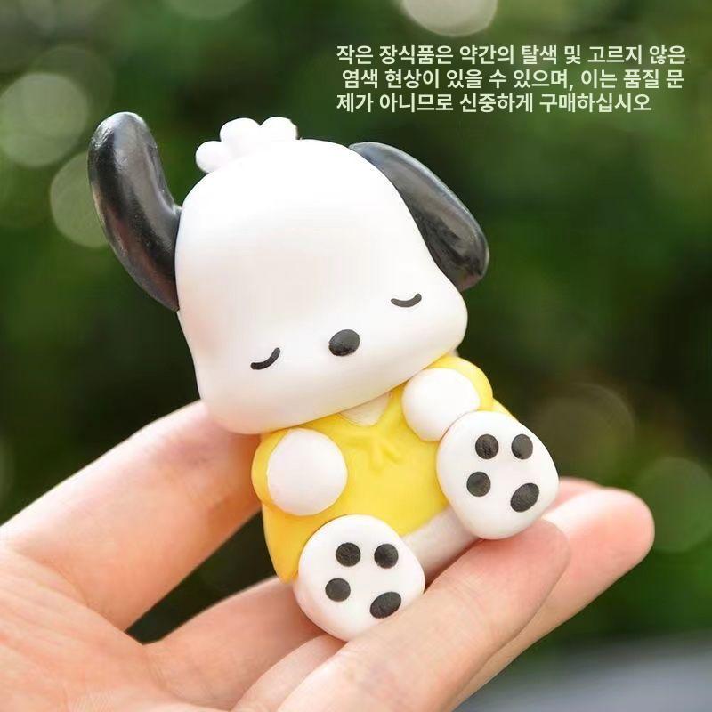 포차코 피규어 6개 세트 학교 블라인드 박스 케이크 DIY 장식 선물 산리오 6개 세트 봉투포장 약 7-8cm - 상세 이미지 3