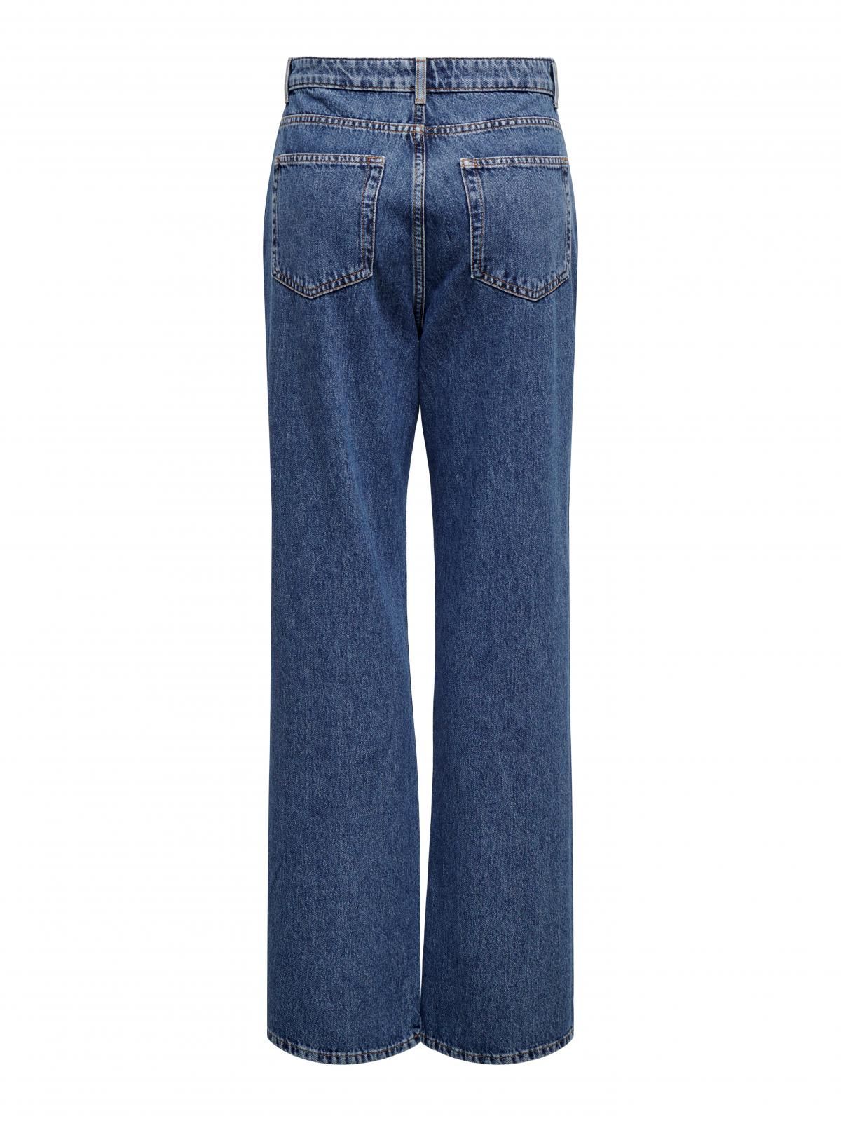 온리 하이웨이스트 스트레이트핏 데님 청바지 15319938_2115 BLUE / MEDIUM BLUE DENIM - 상세 이미지 4