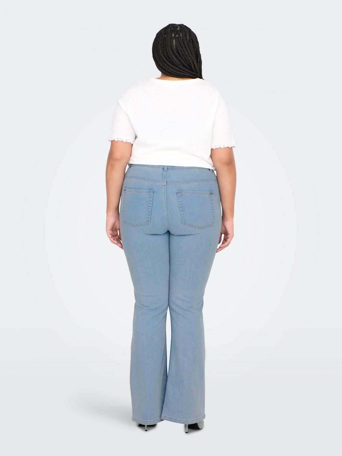 온리 빅사이즈 미드웨이스트 플레어핏 청바지 15348275_2116 BLUE / LIGHT BLUE DENIM - 상세 이미지 2
