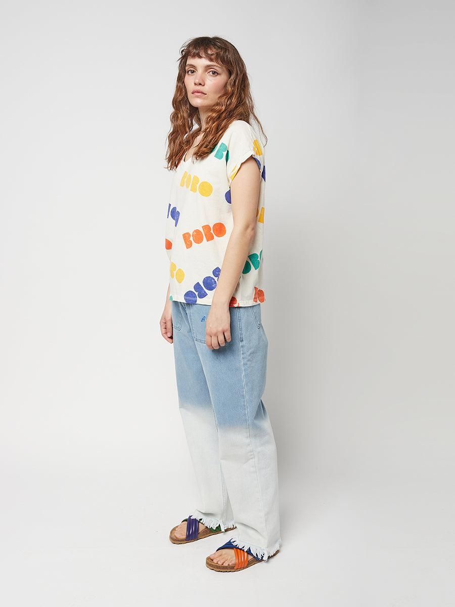 보보쇼즈 오가닉 루즈핏 브이넥 프린트 반팔 티셔츠 122TD002 ONE COLOR - 상세 이미지 5