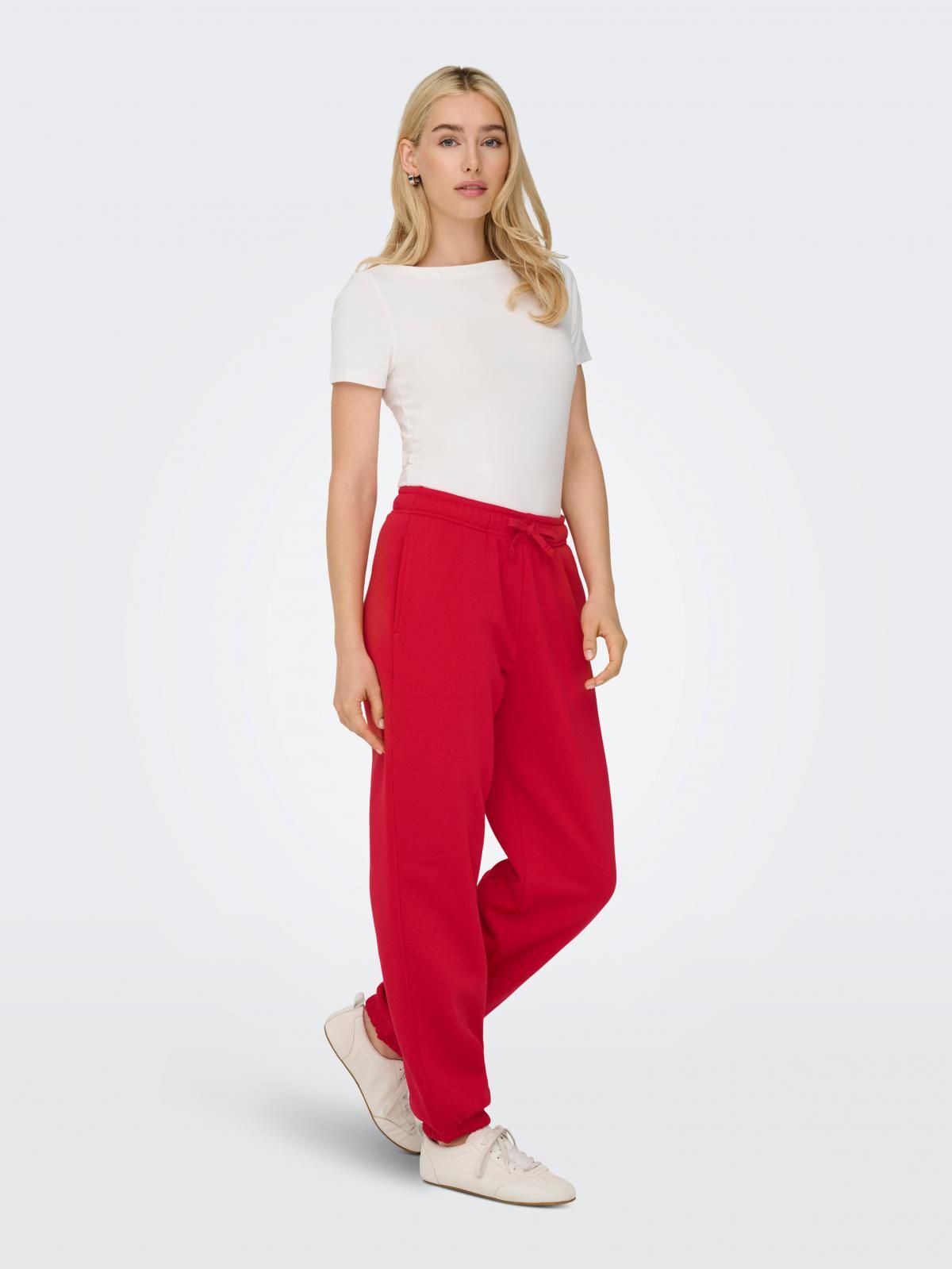 온리 레드 와이드핏 테크니컬 스웨트팬츠 15357504_771 RED / TRUE RED - 상세 이미지 5