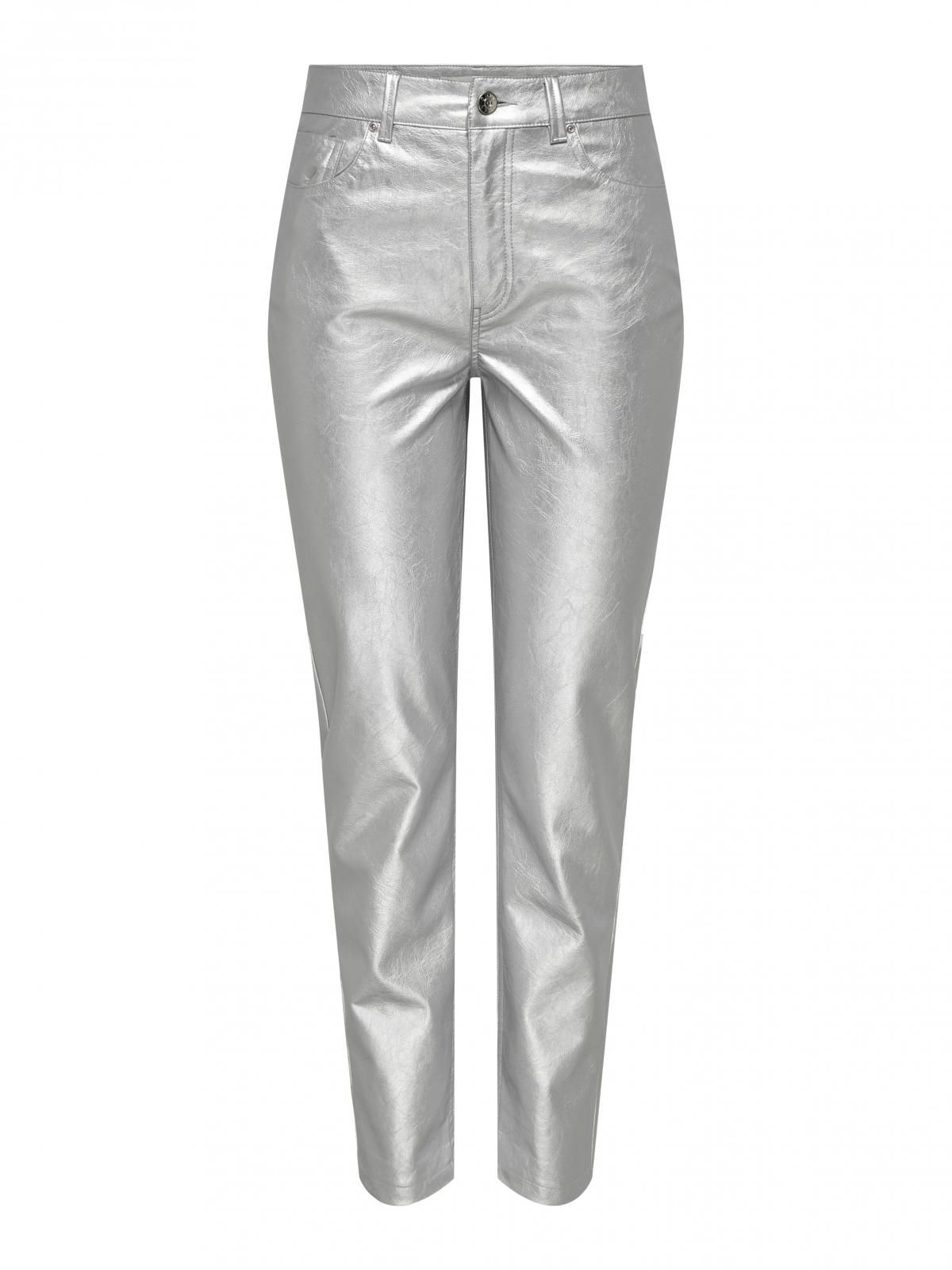 온리 메탈릭 스트레이트핏 페이크레더 팬츠 15325113_387 GREY / SILVER - 상세 이미지 3