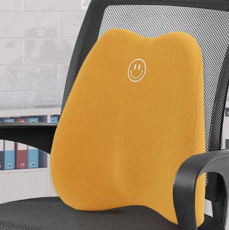 (주)트리 재택근무 필수템 색감예쁜 스마일 메모리폼 의자 등받이 쿠션 사무실 허리 받침 등쿠션