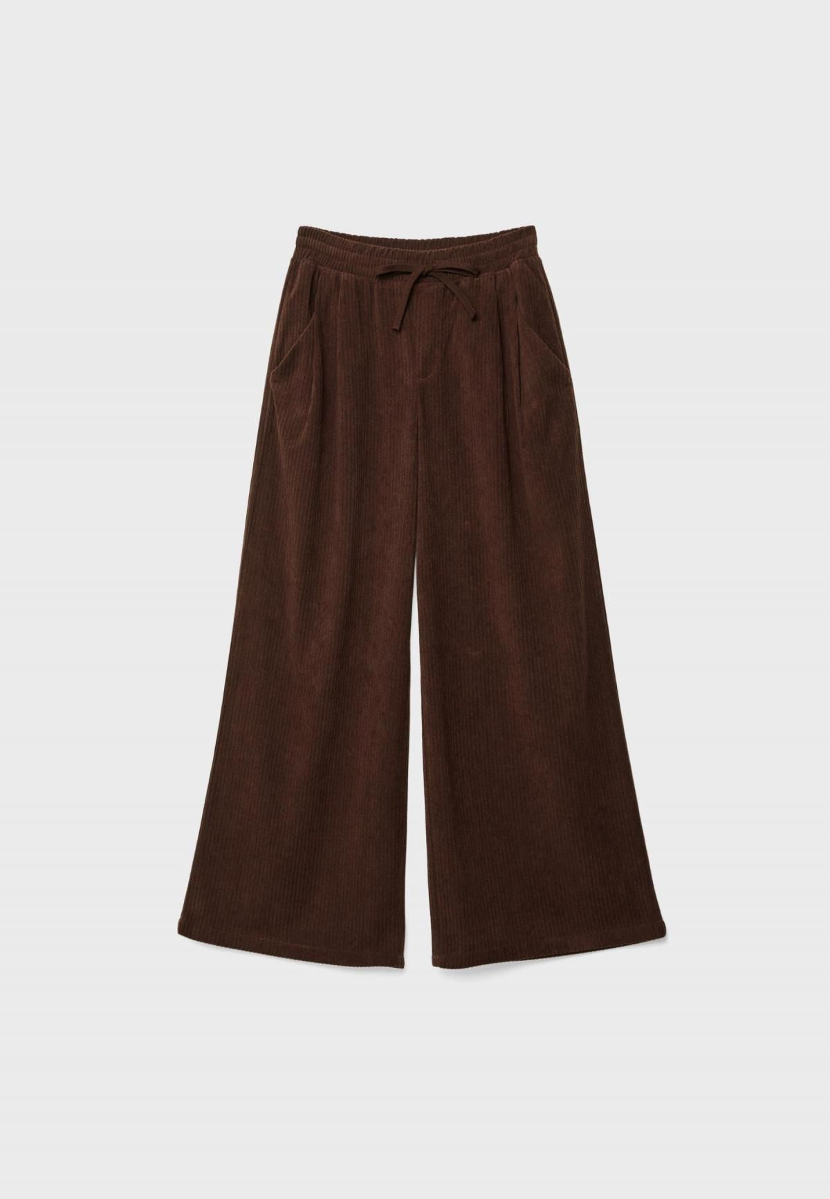 스트라디바리우스 코듀로이 와이드 조거 팬츠 브라운 스트링 4518/674 BROWN - 상세 이미지 4