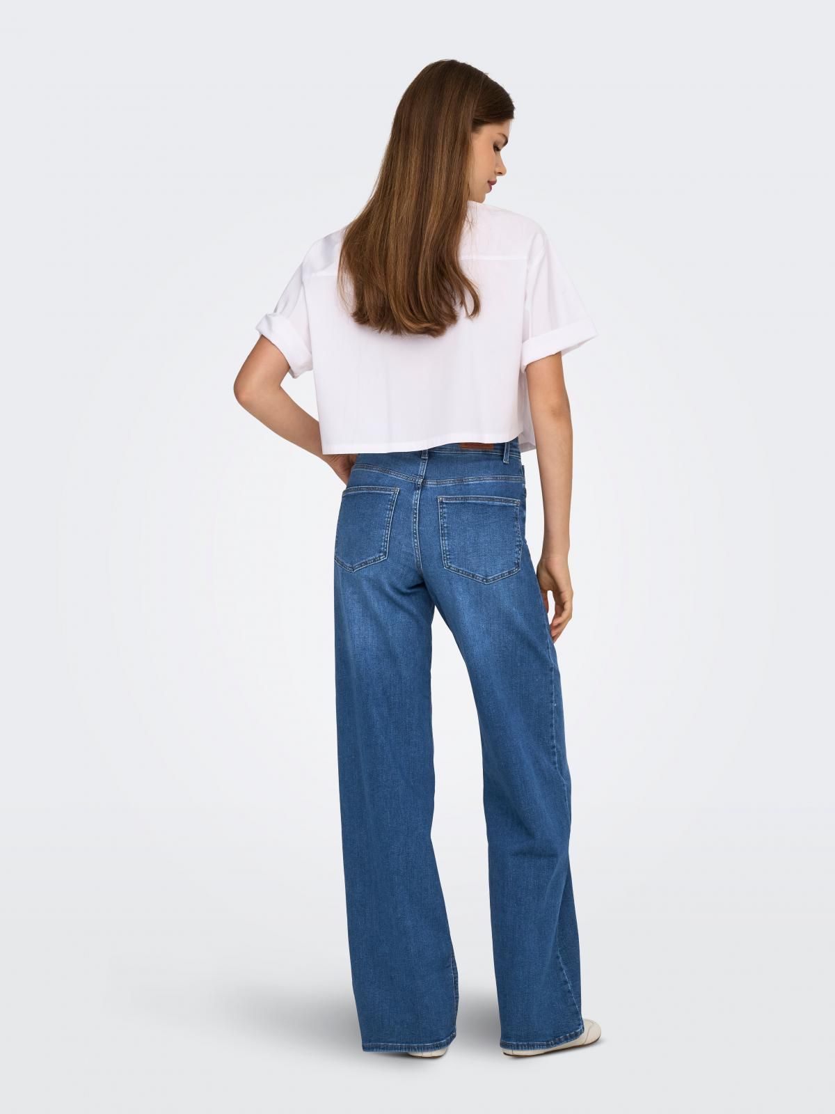 온리 하이웨이스트 데님 와이드핏 진 15366662_2115 BLUE / MEDIUM BLUE DENIM - 상세 이미지 2