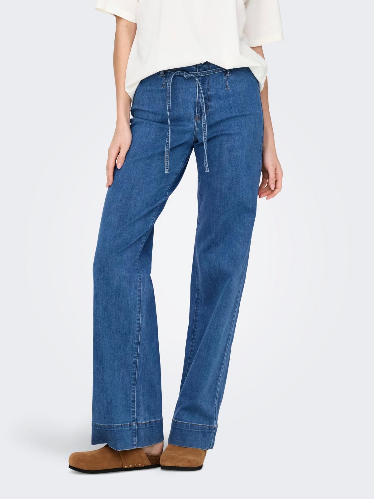 온리 하이웨이스트 데님 와이드핏 진 15357961_2115 BLUE / MEDIUM BLUE DENIM - 상품 이미지