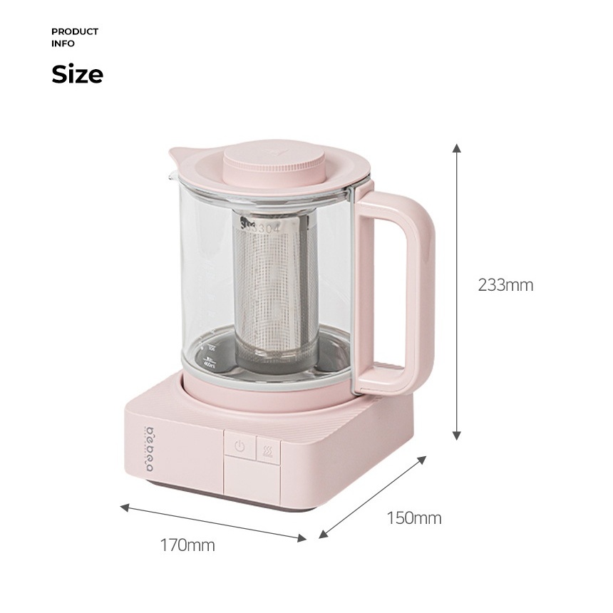 스텐316L 아기 분유포트 염소제거모드 보온 온도조절 내열유리 티포트 차탕기 전기주전자