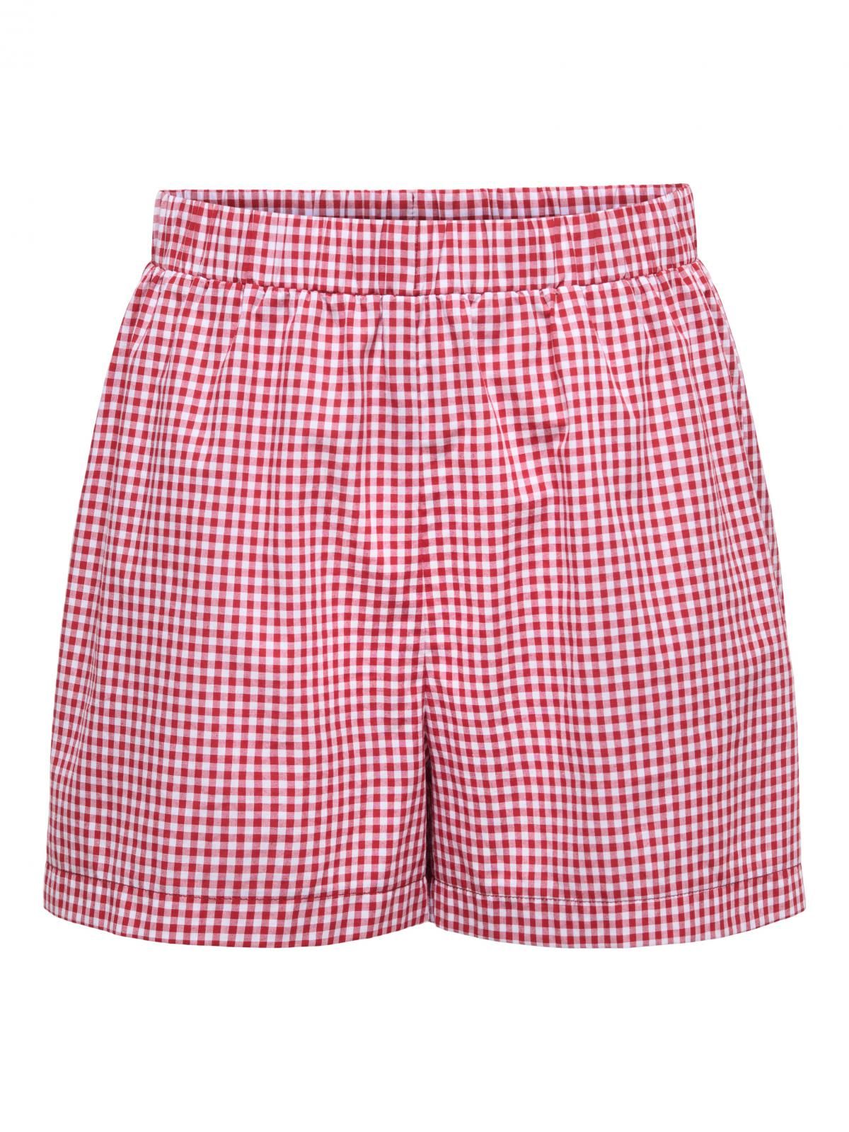 온리 체크 패턴 레귤러핏 밴딩 쇼츠 15368622_2023_1251752 RED / SALSA - 상세 이미지 3