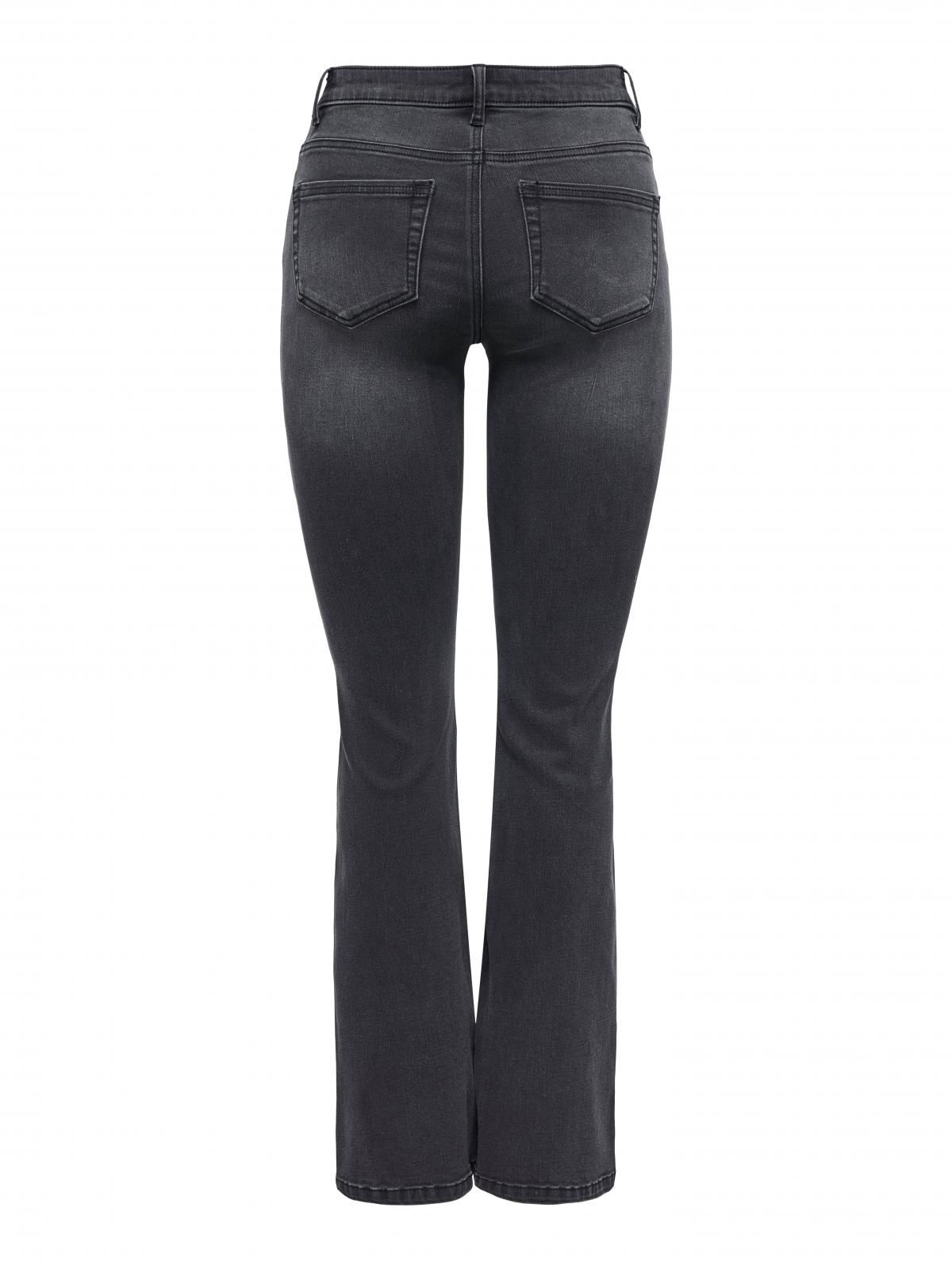 온리 미드웨이스트 테크니컬 플레어핏 데님 팬츠 15362422_8183 BLACK / WASHED BLACK - 상세 이미지 2