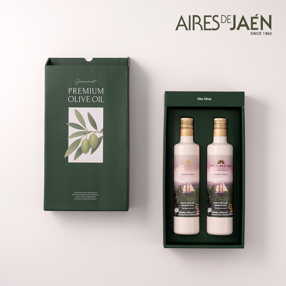 아이레스데하엔 핀카 바데네스 피쿠알 엑스트라버진 올리브오일 선물세트 500ml, 2병 - 상품 이미지