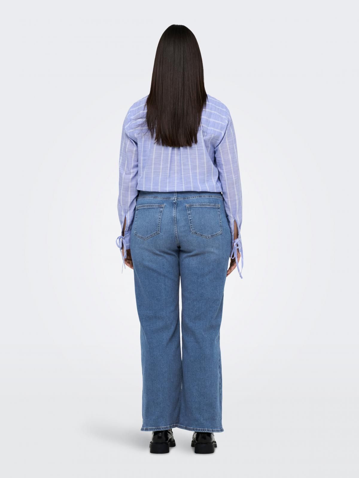 온리 빅사이즈 하이웨이스트 와이드핏 청바지 15355016_2116 BLUE / LIGHT BLUE DENIM - 상세 이미지 2