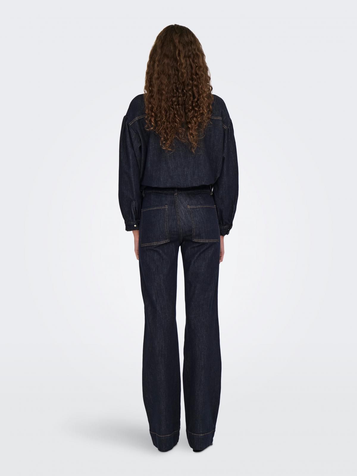 온리 하이웨이스트 진청 와이드핏 청바지 15334976_2114 BLUE / DARK BLUE DENIM - 상세 이미지 2