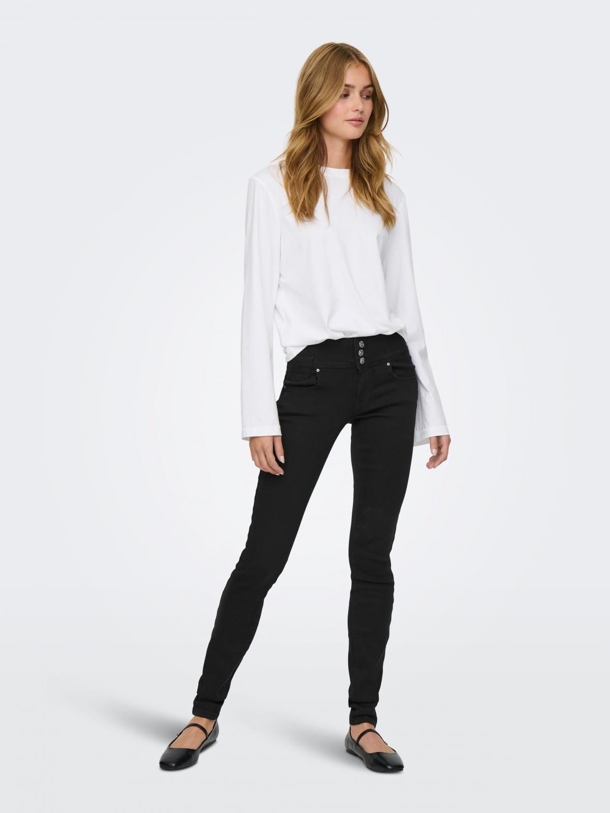 온리 슈퍼스트레치 블랙 스키니핏 데님 팬츠 15371163_8183 BLACK / WASHED BLACK - 상세 이미지 5