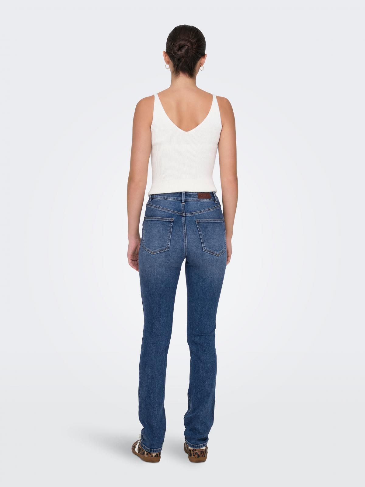 온리 하이웨이스트 슬림핏 데님 청바지 15332173_7024 BLUE / DARK MEDIUM BLUE DENIM - 상세 이미지 2