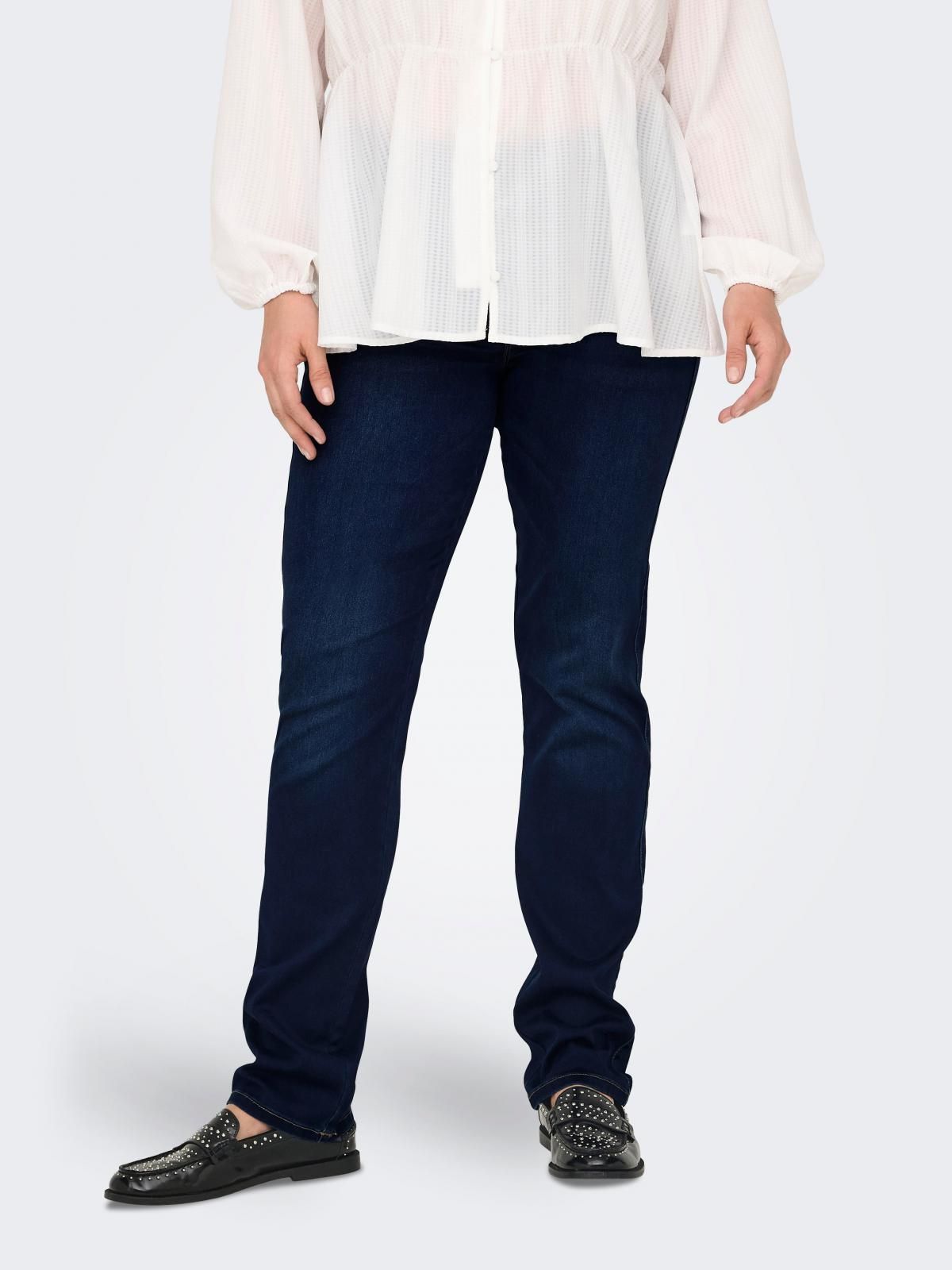 온리 하이웨이스트 스트레이트핏 데님 청바지 15300925_2114 BLUE / DARK BLUE DENIM - 상품 이미지