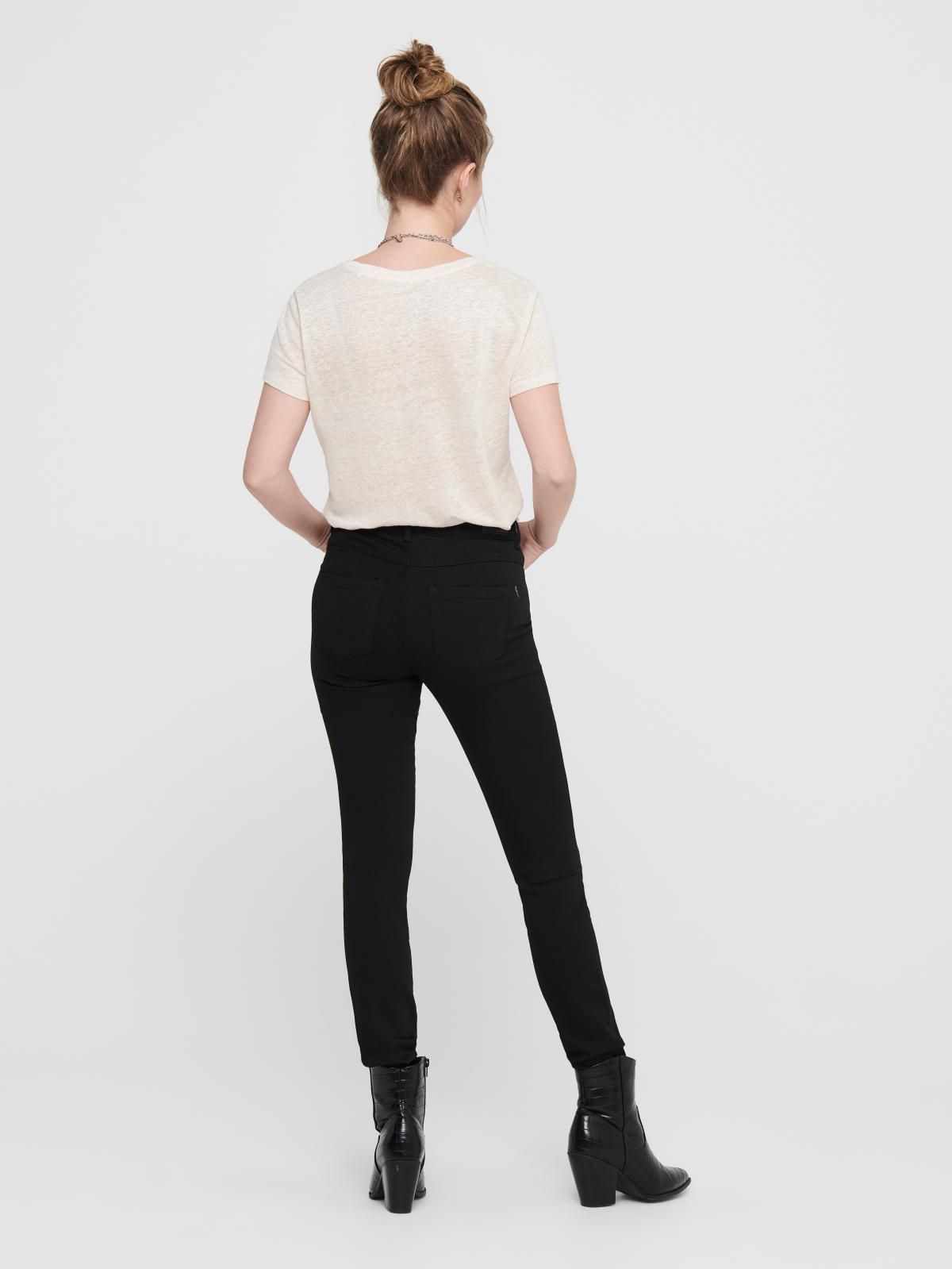 온리 하이웨이스트 블랙 스키니핏 데님 팬츠 15184928_2103 BLACK / BLACK DENIM - 상세 이미지 2