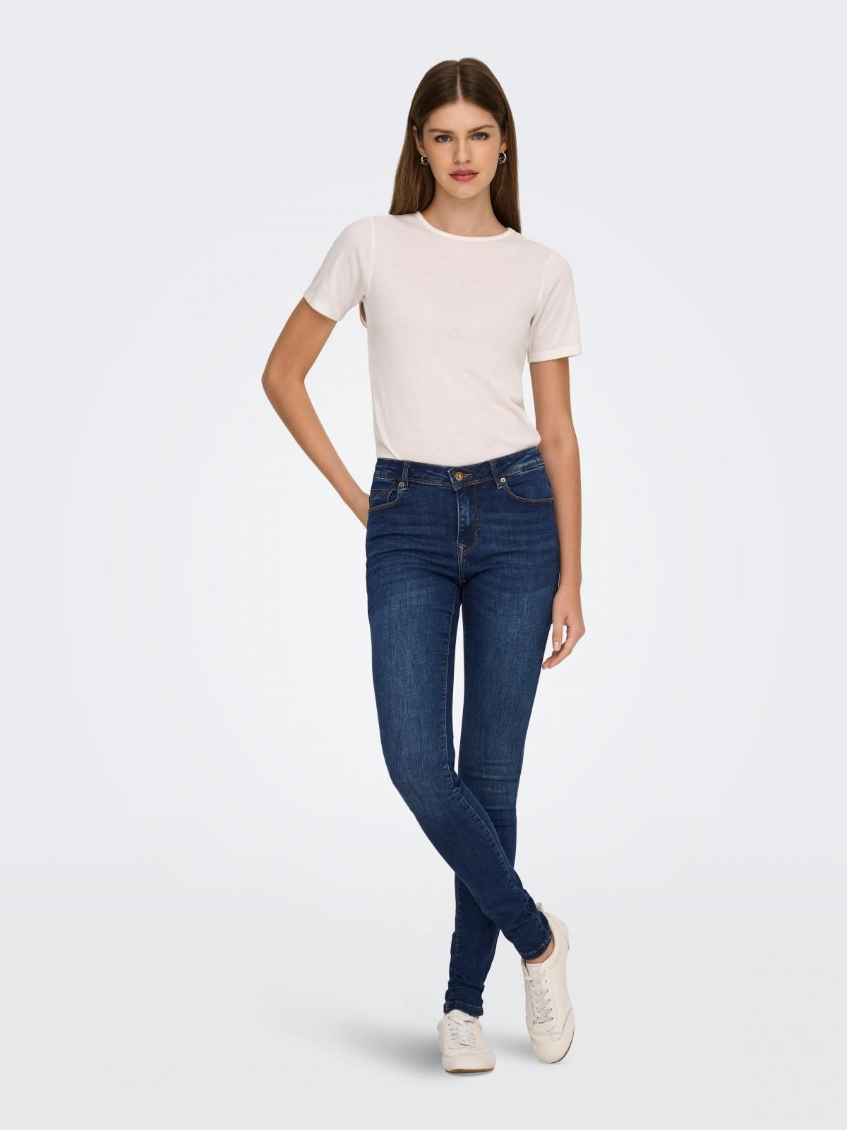 온리 미드웨이스트 스키니핏 청바지 15366666_2114 BLUE / DARK BLUE DENIM - 상세 이미지 5