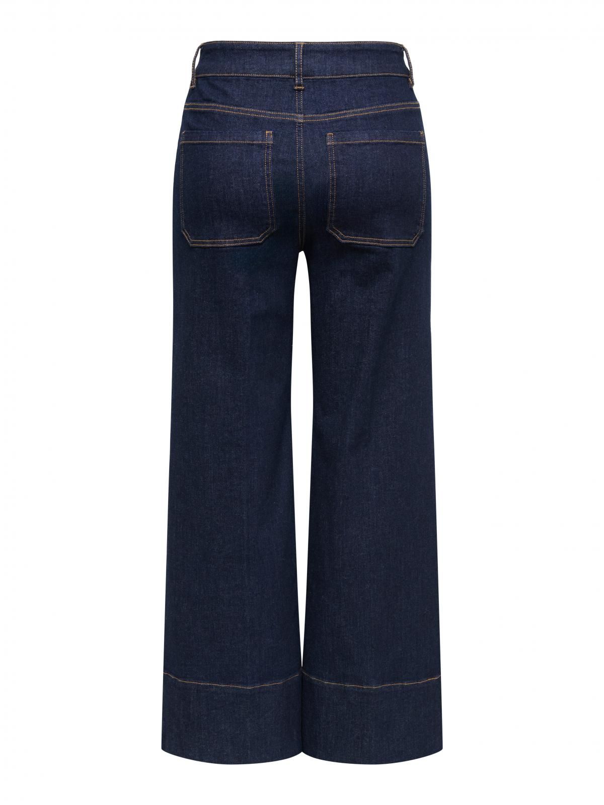 온리 하이웨이스트 데님 와이드 팬츠 크롭 15370485_2114 BLUE / DARK BLUE DENIM - 상세 이미지 2
