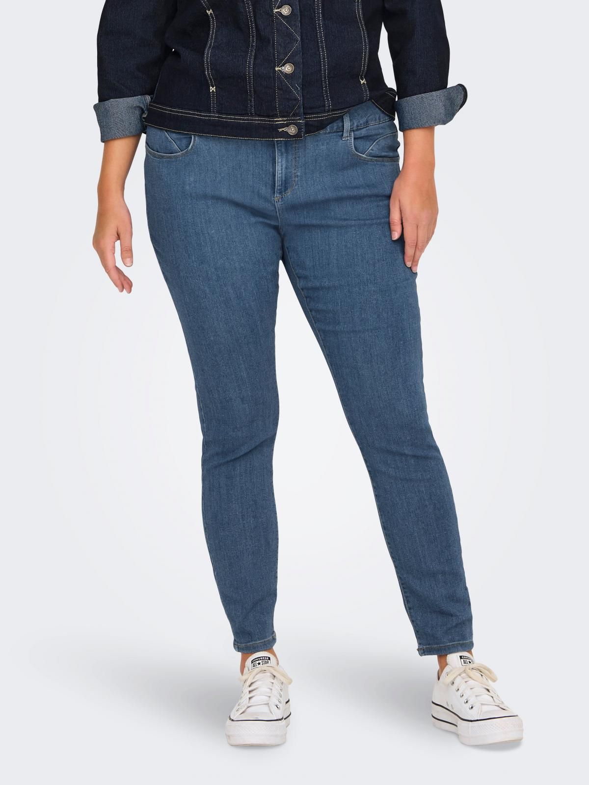 온리 데님 미드웨이스트 스키니핏 청바지 15300155_2115 BLUE / MEDIUM BLUE DENIM - 상품 이미지