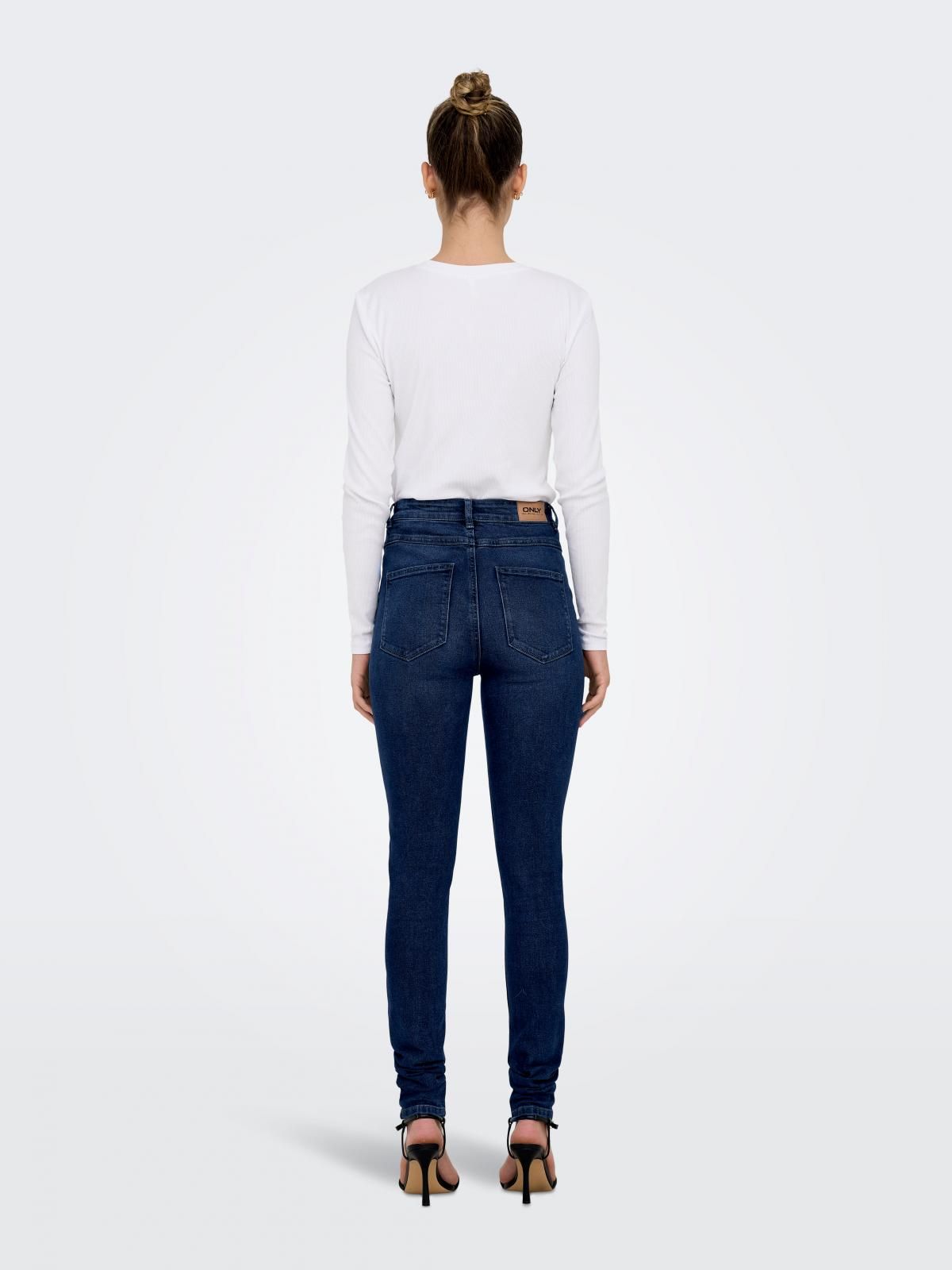온리 하이웨이스트 데님 스키니핏 청바지 15309884_7024 BLUE / DARK MEDIUM BLUE DENIM - 상세 이미지 2