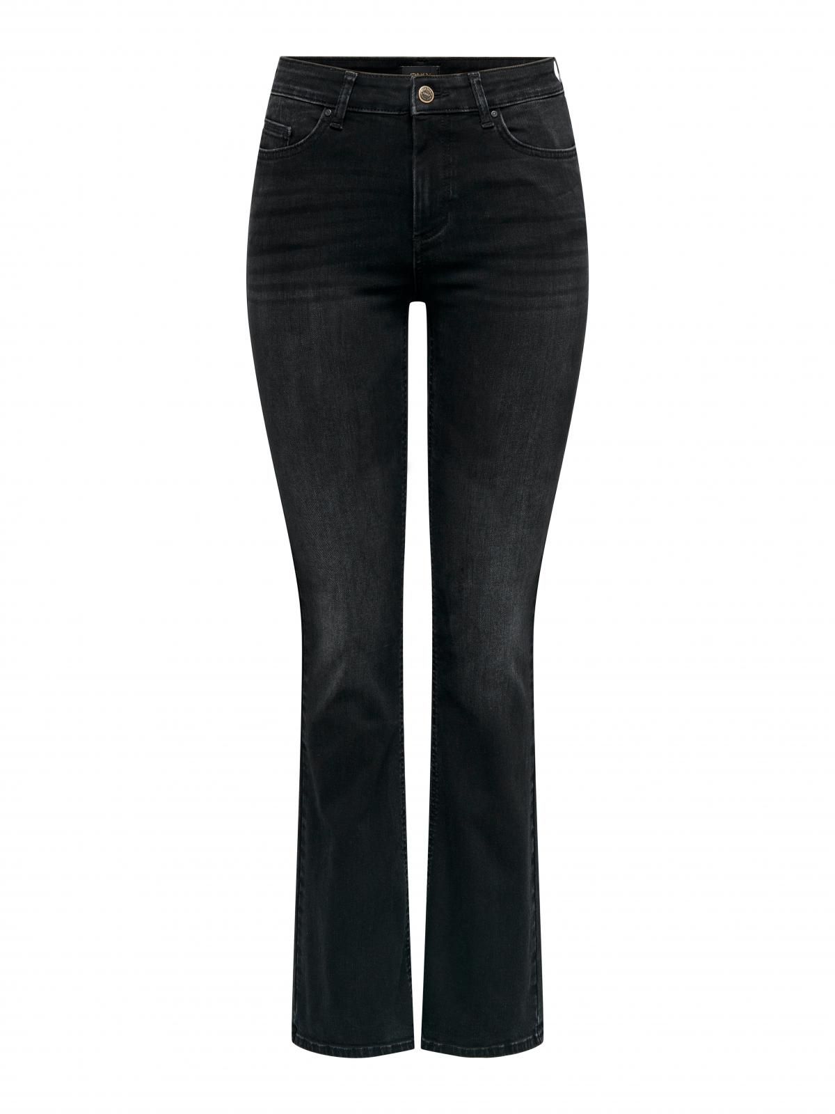 온리 블랙 미드웨이스트 플레어핏 데님 팬츠 15286686_8183 BLACK / WASHED BLACK - 상세 이미지 3