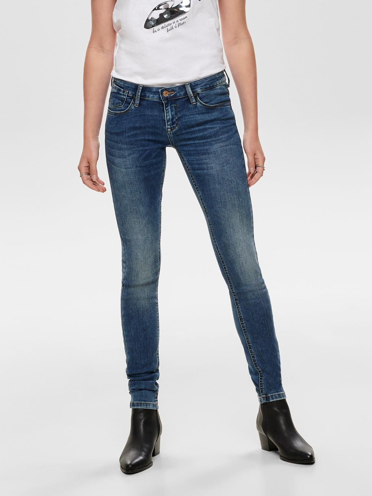온리 데님 슈퍼로우웨이스트 스키니핏 청바지 15185981_2114 BLUE / DARK BLUE DENIM - 메인 이미지