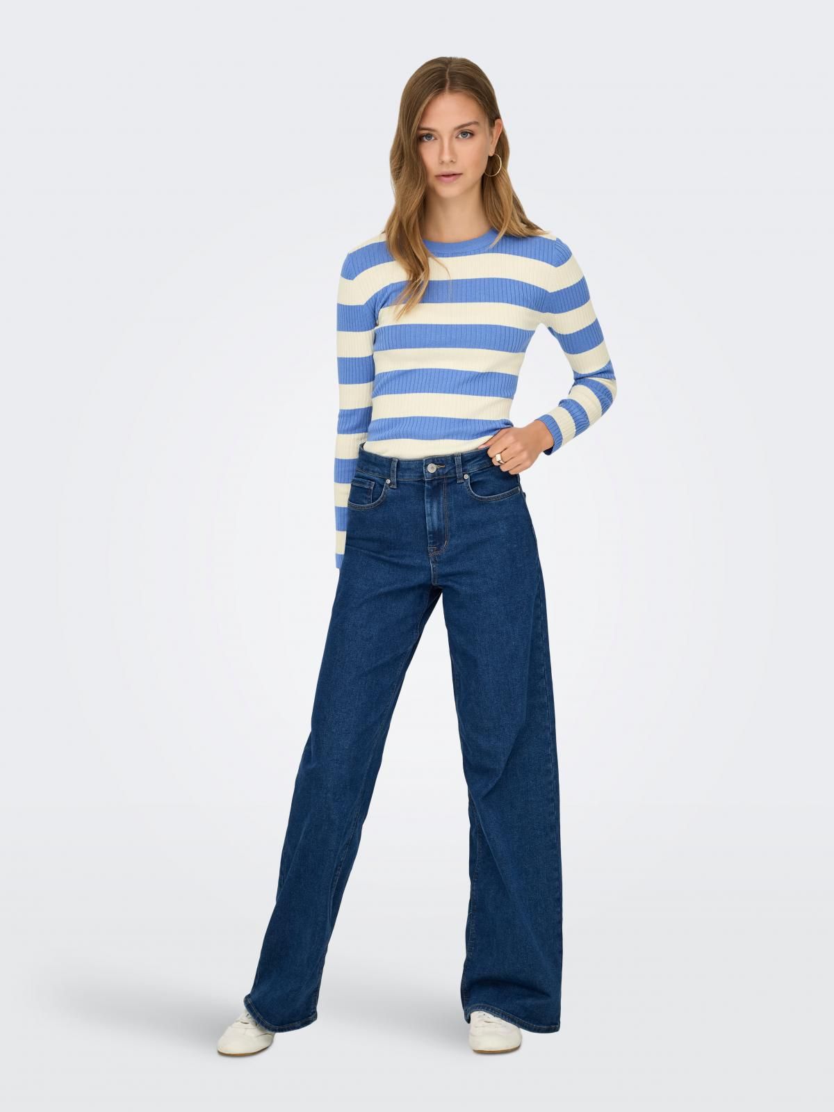 온리 데님 하이웨이스트 와이드핏 진 15326297_2115 BLUE / MEDIUM BLUE DENIM - 상세 이미지 5
