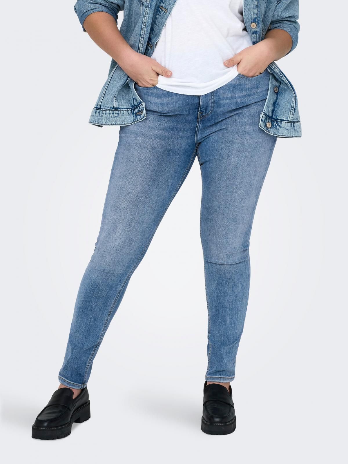 온리 플러스사이즈 데님 스키니핏 청바지 15331875_2116 BLUE / LIGHT BLUE DENIM - 상품 이미지