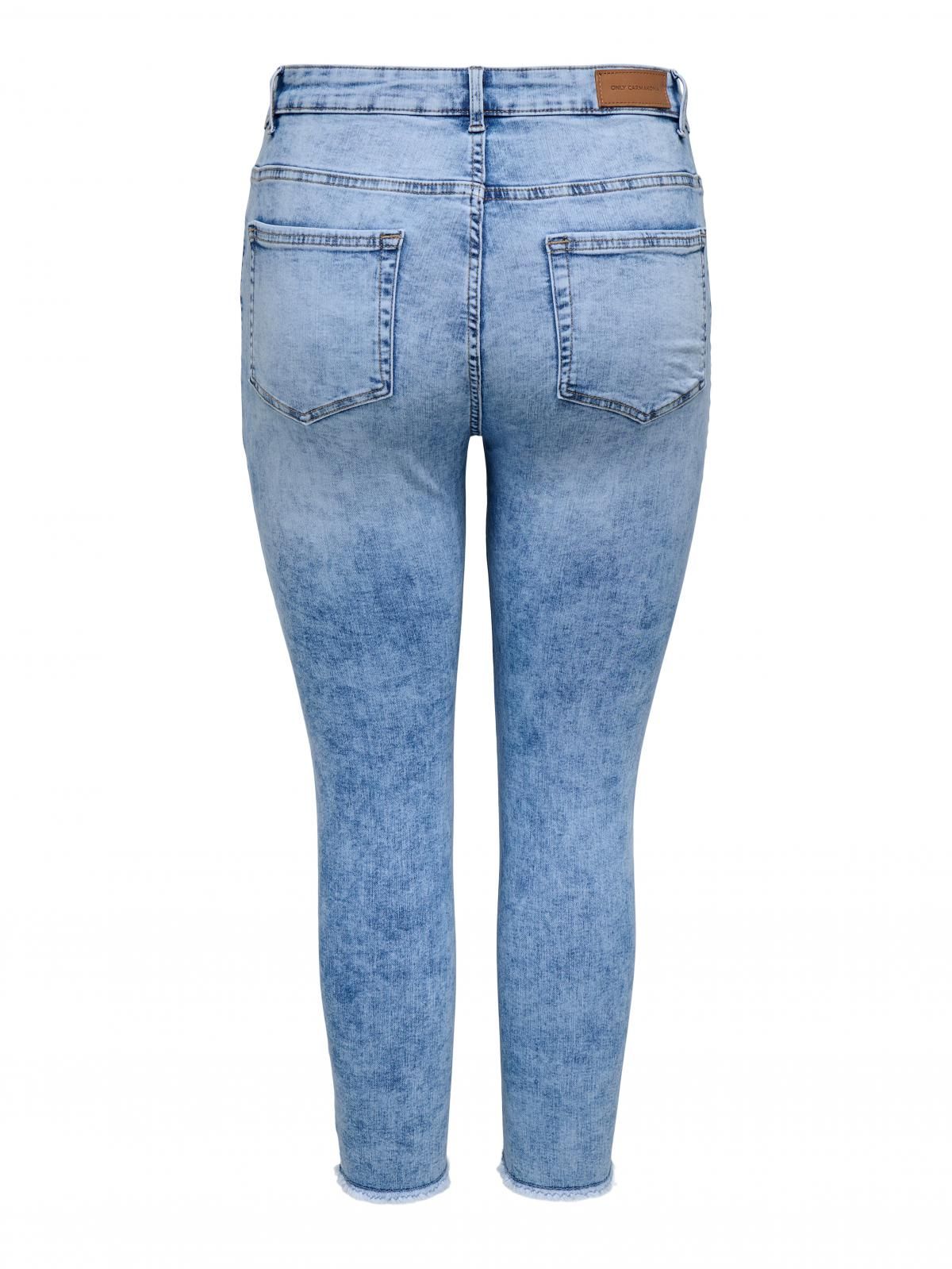 온리 플러스사이즈 스키니핏 연청 데님 팬츠 15357437_2116 BLUE / LIGHT BLUE DENIM - 상세 이미지 4