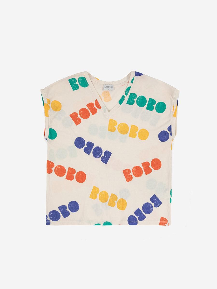 보보쇼즈 오가닉 루즈핏 브이넥 프린트 반팔 티셔츠 122TD002 ONE COLOR - 상품 이미지