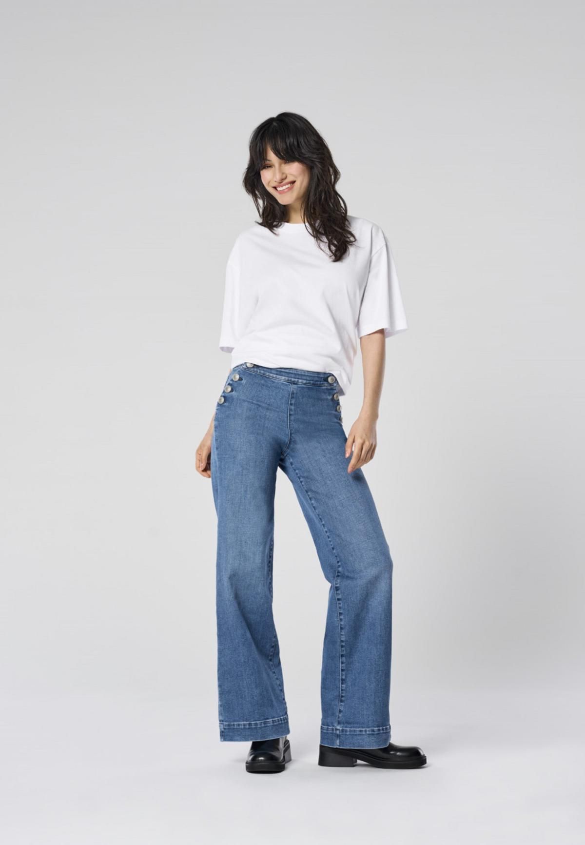 온리 데님 하이웨이스트 와이드핏 진 15356695_2115 BLUE / MEDIUM BLUE DENIM - 상세 이미지 2