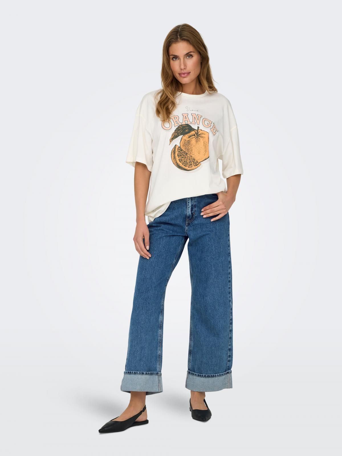 온리 하이웨이스트 데님 와이드핏 청바지 15325823_2115 BLUE / MEDIUM BLUE DENIM - 상세 이미지 5