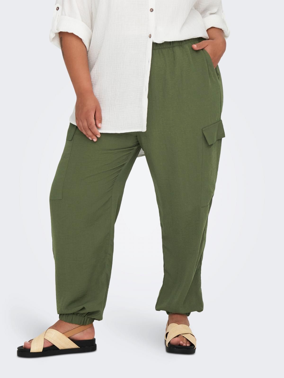 온리 테크니컬 카고 밴딩 레귤러핏 팬츠 15298926_2009 GREEN / WINTER MOSS - 상품 이미지